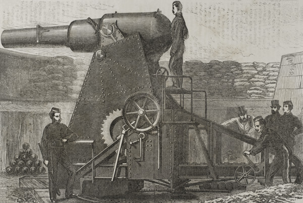 Moncrieff 7-ton gun carriage, 1870.  Creator: Unknown.