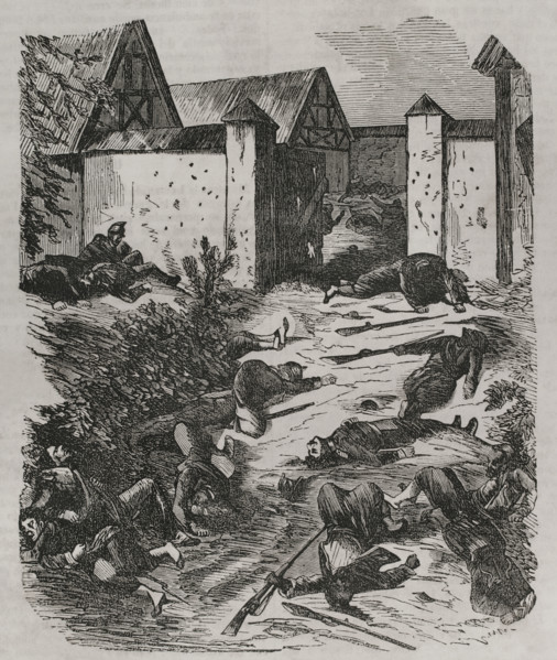 Franco-Prussian War (1870-71): Battle of Wissembourg - Entrance to Geisberg Castle on 4 August 1870. Creator: Unknown.