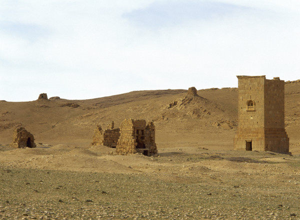 Funerary towers, Valley of the Tombs, Oasis of Tadmor, Palmyra, Syria, Roman, c1st century (1999).  Creator: LTL.