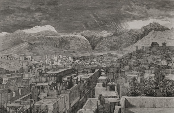 Panoramic view of the city, Peshawar, Afghanistan, 1878.  Creator: Andrés Ovejero.