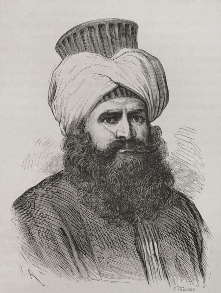 Portrait of Murad Bey Mohammed, (c1750-1801), Egyptian Mamluk chieftain, 1879.  Creator: F Thomas.