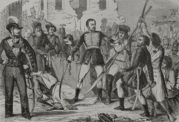 Hungarian Revolution of 1848, (1848-1849): Death of General Hentzi on 21 May, 1849, (1856). Creator: Auguste Trichon.