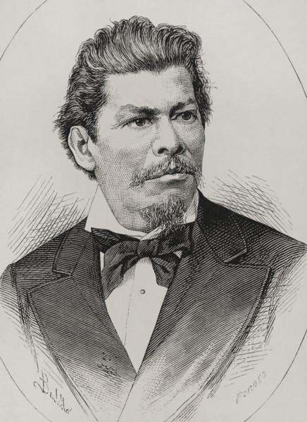 Portrait of Ignacio Manuel Altamirano, (1834-1893), Mexican writer, military and politician, 1878.  Creators: Félix Badillo, Carlos Penoso.