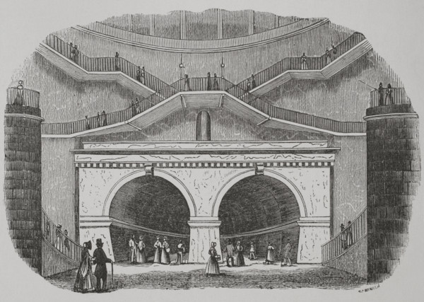 Thames Tunnel  Wapping entrance, London, 1856.  Creator: Cabanach.