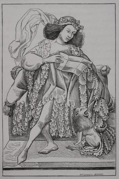 The Knight playing card from a card game, (c1420-1468), 1877. Creator: Unknown.