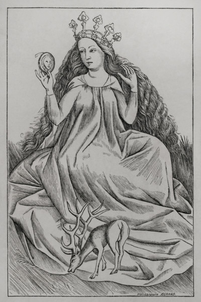The Lady playing card from a card game, (c1420-1468), 1877. Creator: Unknown.
