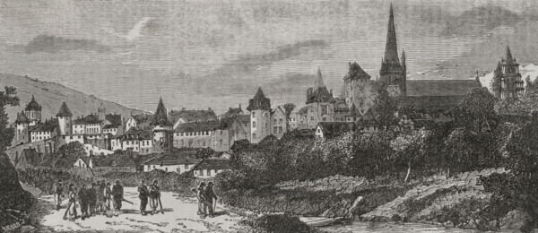 General view of the town, Autun, France, 1870. Creator: Manuel Ricord.