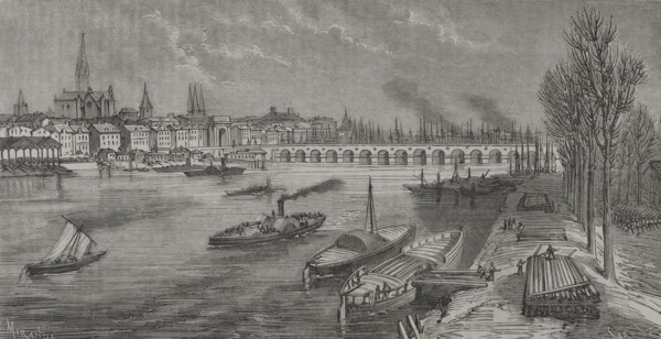 General view of the city, Bordeaux, France, 1870.  Creator: Fernando Miranda.