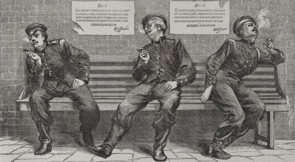 Franco-Prussian War (1870-1871): Prussian army - Bavarian officers smoking during a break, 1870. Creator: Unknown.