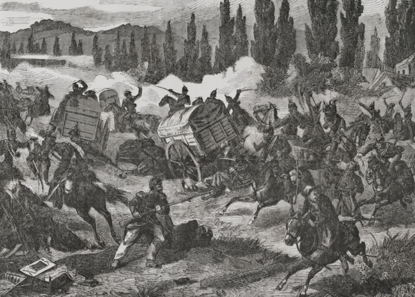 Franco-Prussian War (1870-1871): The Prussians seize a French convoy, 1870. Creator: Unknown.