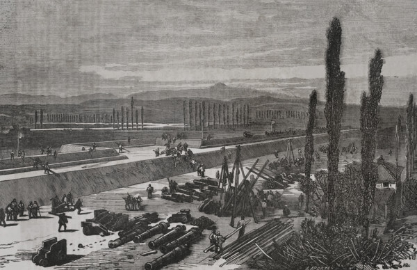 Franco-Prussian War (1870-1871): Preparations for the defence of Lyon, France, 1870.  Creator: Laporta.
