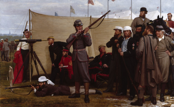 Volunteers at the Firing-Point, 1866, 1866. Creator: Henry Tanworth Wells.