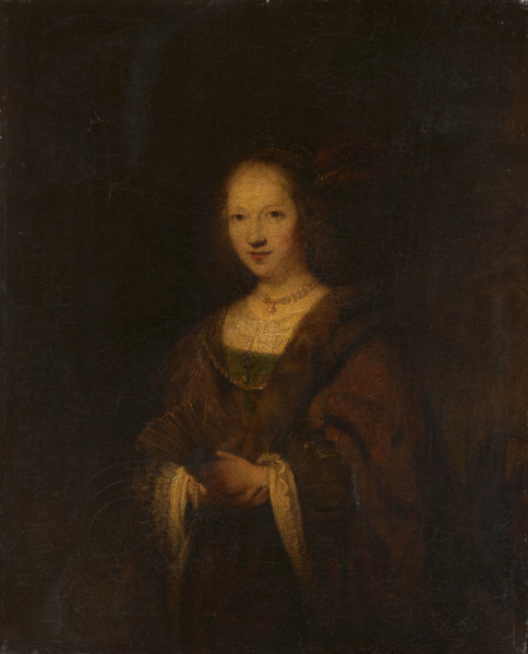 Lady with a Fan, c1746. Creator: Sir Joshua Reynolds.