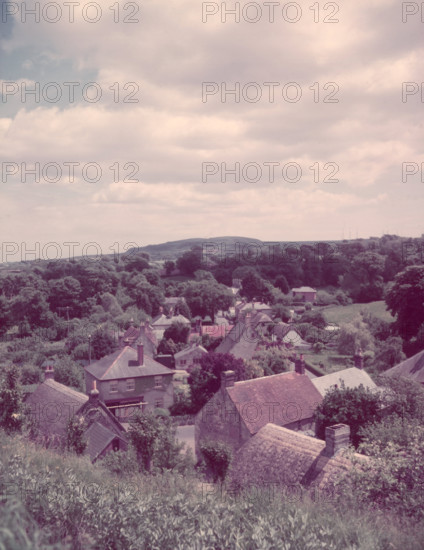Godshill from the churchyard, Isle of Wight, c1955. Creator: Arthur Charles Kirby Ware.