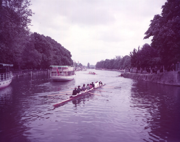 May "bumps" race on the Thames near Folly Bridge, Oxford, c1955.   Creator: Arthur Charles Kirby Ware.