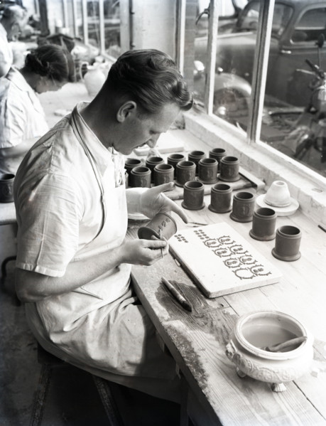 Wedgwood pottery production, Staffordshire, c1953. Creator: Arthur Charles Kirby Ware.