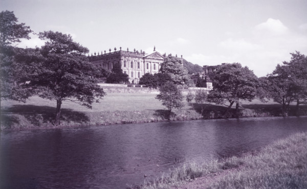 Chatsworth House and River Derwent, Derbyshire, c1955. Creator: Arthur Charles Kirby Ware.