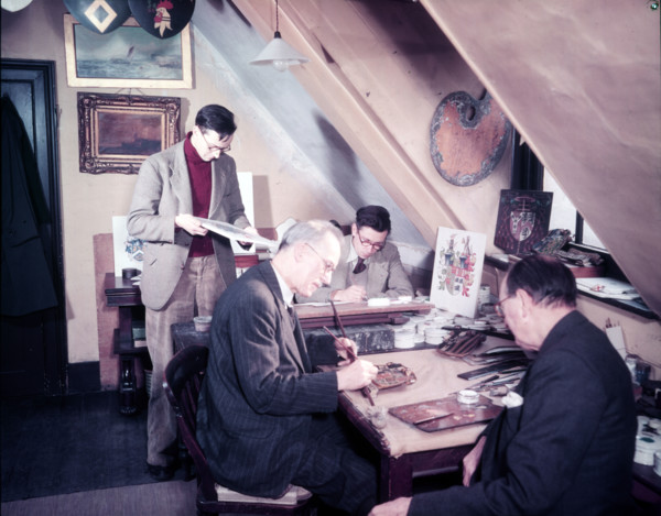 Heraldic artists, College of Arms, London, c1953. Creator: Arthur Charles Kirby Ware.