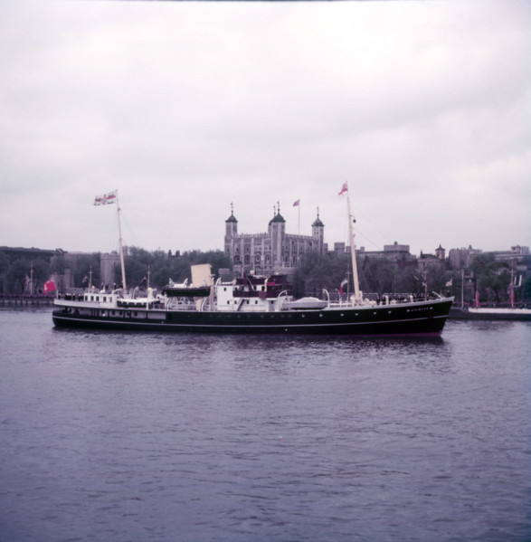SS Patricia passing the Tower of London, c1953. Creator: Arthur Charles Kirby Ware.