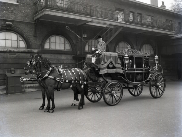 The Irish State Coach, Royal Mews London, 1953.  Creator: Arthur Charles Kirby Ware.