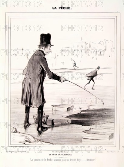 La Pêche. En Voilà un de Plaisir!, 1841 Creator: Honore Daumier.