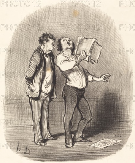 L'inconvénient d'avoir un ami mélomane, 1851.  Creator: Honore Daumier.
