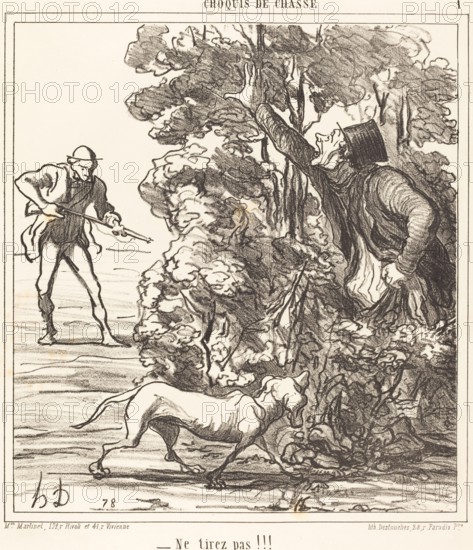Ne tirez pas!!!, 1865. Creator: Honore Daumier.