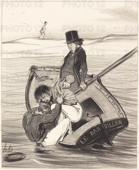 Une Révolte à Bord, 1843. Creator: Honore Daumier.