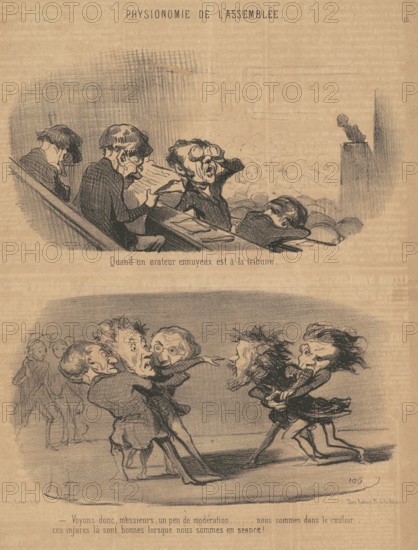 Physionomie de l'Assemblée, 1850.  Creator: Honore Daumier.