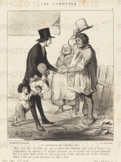 La carotte de l'élection, 1844. Creator: Honore Daumier.