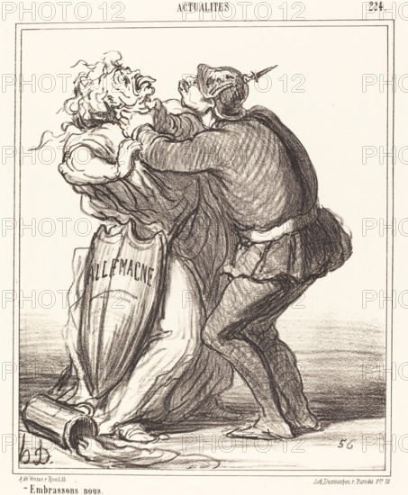 Embrassons nous, 1867. Creator: Honore Daumier.