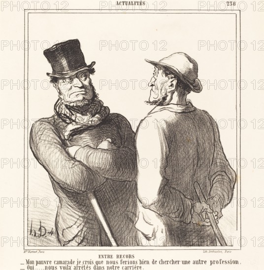 Entre recors, 1865. Creator: Honore Daumier.