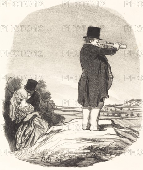 - Dis donc ma femme, c'est singulier... je ne vois rien!, 1845. Creator: Honore Daumier.