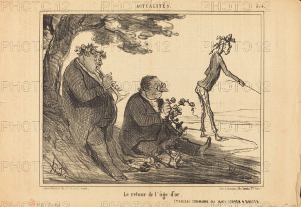 Le retour de l'age d'or, 1856. Creator: Honore Daumier.