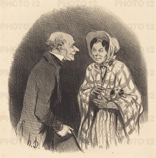 Une nouvelle connaissance, 1846. Creator: Honore Daumier.