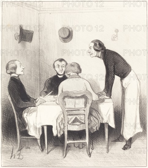 Carotte du restaurant, 1844. Creator: Honore Daumier.