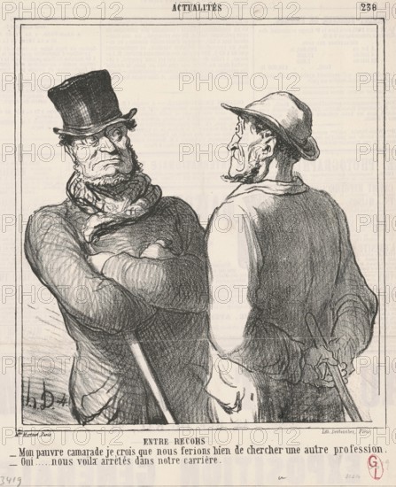 Entre recors, 1865. Creator: Honore Daumier.