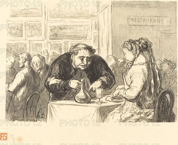 Au buffet de l'Exposition des Beaux-Arts, 1868. Creator: Etienne Carjat.