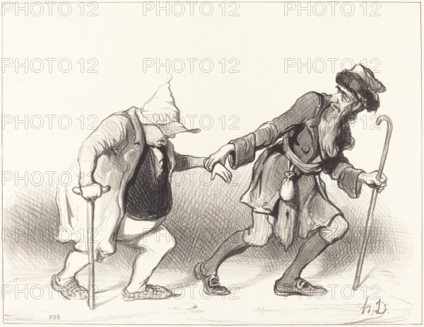 Le Constitutionnel et le Juif errant, 1844. Creator: Honore Daumier.