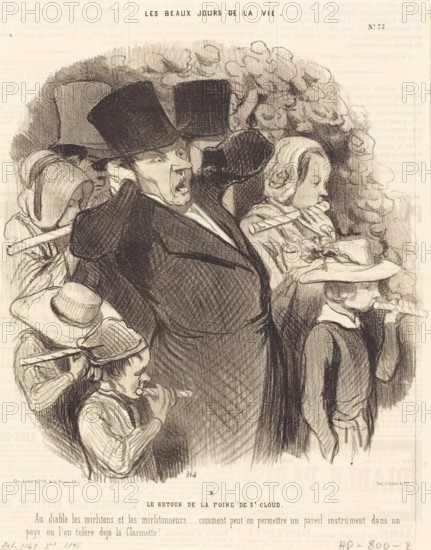 Le retour de la foire de St. Cloud, 1845.  Creator: Honore Daumier.