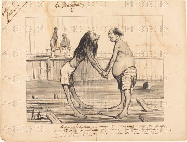 Eh bonjour! enchanté de vous rencontrer..., 1840. Creator: Honore Daumier.