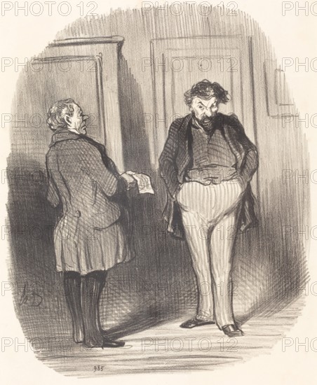 Pourriez-vous me dire ce qui vous empêche de payer votre billet?... , 1858. Creator: Honore Daumier.