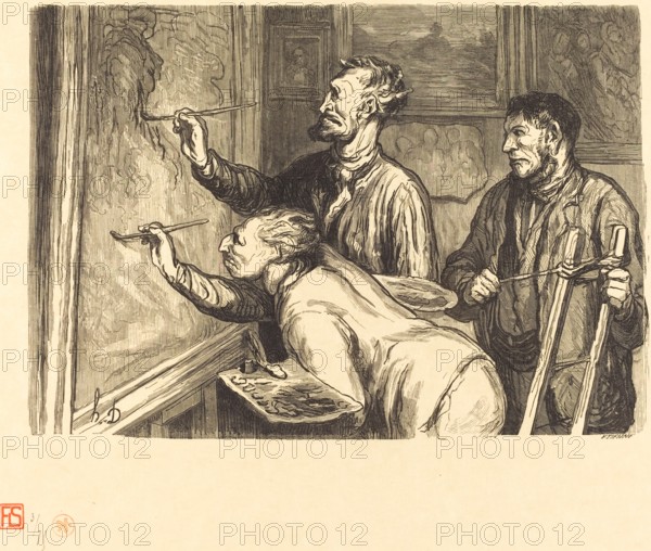 Exposition de peinture de 1868 - Le dernier coup de pinceau, 1868.  Creator: Etienne Carjat.