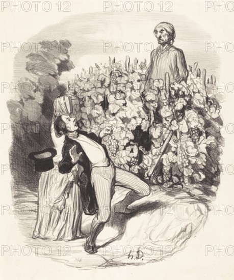 Ah! Saperlotte, je crois que nous sommes pincés!, 1845. Creator: Honore Daumier.