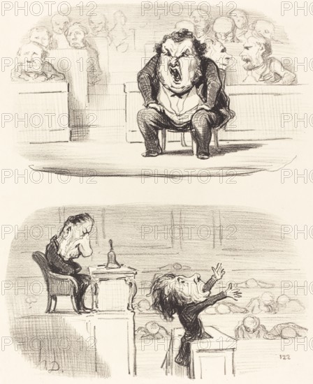 Quand un orateur ennuyeux monte à la tribune, 1850. Creator: Honore Daumier.