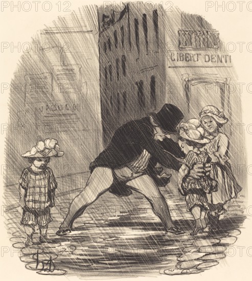 C'est bête d'avoir, en hiver, des enfans si beaux que ça!..., 1851-1852. Creator: Honore Daumier.