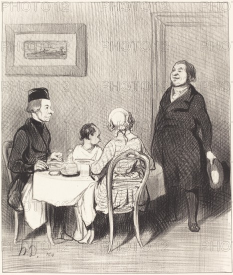 Un ami est un crocodile donné par la civilisation, 1845. Creator: Honore Daumier.