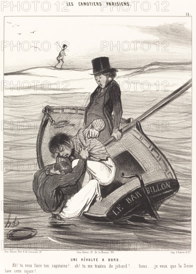 Une Révolte à Bord, 1843. Creator: Honore Daumier.