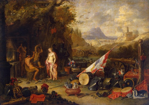 Venus at the Forge of Vulcan (Allegory of the Fire), 1662. Creator: Jan van Kessel.