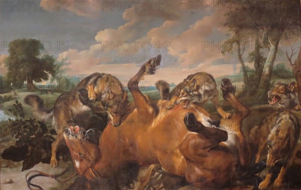 Wolves Attacked the Horse, 1630. Creators: Jan Wildens, Paul de Vos.